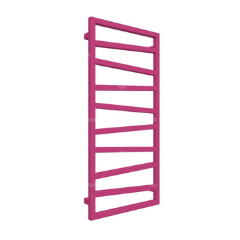 Grzejnik drabinkowy TERMA ZIGZAG, podłączenie ZX, wym. 1070 x 500 mm, kolor telemagenta soft RAL4010, moc 406W