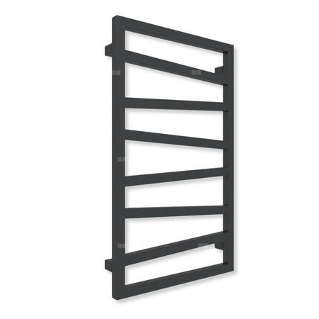 Grzejnik elektryczny TERMA ZIGZAG 830 x 500 mm, kolor czarny jak kruk mat RAL9005, moc 300 W, podłączenie E8, kabel spiralny z wtyczką