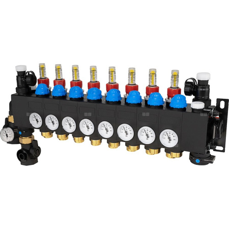 ProCalida CC 1 na 8 obiegów grzewczych, rotametry 0,75÷3,75 l/min