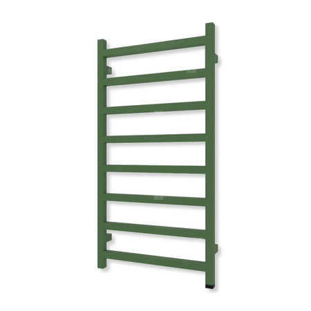 Grzejnik elektryczny TERMA SIMPLE ONE 960 x 500 mm, kolor zielony liściasty RAL6002, moc 400 W, podłączenie E1, kabel prosty bez wtyczki czarny