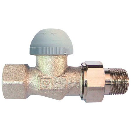 Zawór grzejnikowy termostatyczny HERZ TS-98-V prosty z nastawą wstępną, połączenie 3/4'' (niklowanie)