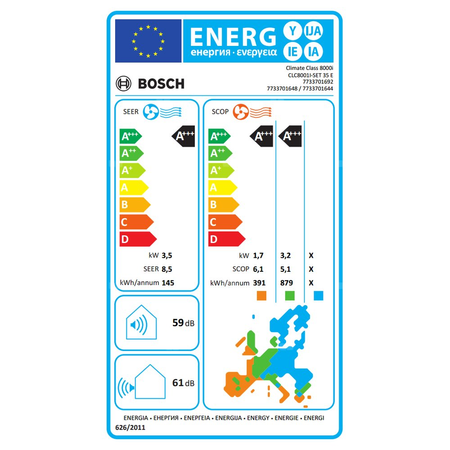 Klimatyzacja, jednostka zewnętrzna BOSCH TERMOTECHNIKA CL800i 35 E 3.5 kW