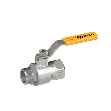 Zawór kulowy ARCO TAJO SOLAR stal nierdzewna 1/2'' GW x GZ, uchwyt: dźwignia chrom