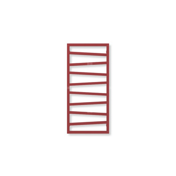 Grzejnik elektryczny TERMA ZIGZAG 1070 x 500 mm, kolor metaliczny czerwony, moc 400 W, podłączenie E8, kabel prosty bez wtyczki z maskownicą czarny