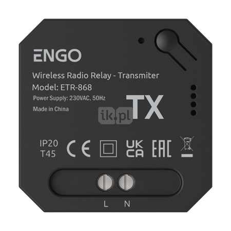 Przekaźnik bezprzewodowy sterowany radiowo, 868 Mhz, 230V