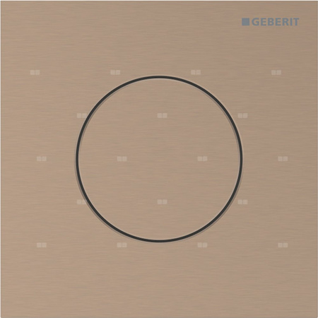 Przycisk uruchamiający Geberit typ 40 do systemu spłukiwania pisuarów z pneumatycznym uruchamianiem spłukiwania, okrągły: Czerwone złoto / Szczotkowany, powlekany easy-to-clean