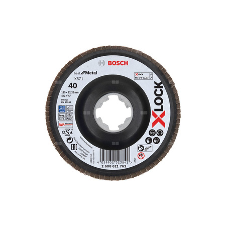 Tarcza listkowa FLAP DISC X-LOCK,BFM,115,G40