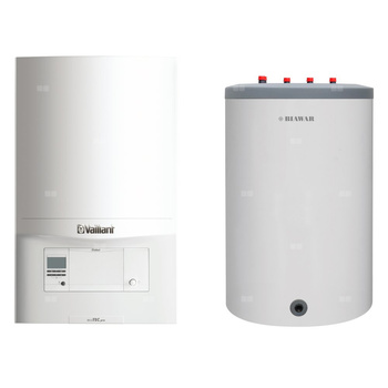 Pakiet - Kocioł gazowy jednofunkcyjny VAILLANT ecoTEC pro VC 186/5-3 kondensacyjny wiszący 5.7 - 20 kW + Czujnik c.w.u. + Zasobnik c.w.uLindo 150L