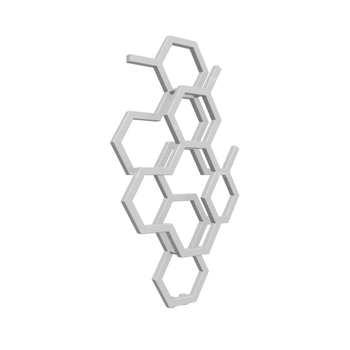 Grzejnik drabinkowy TERMA HEX, podłączenie ZX, wym. 821 x 486 mm, kolor efekt chromu
