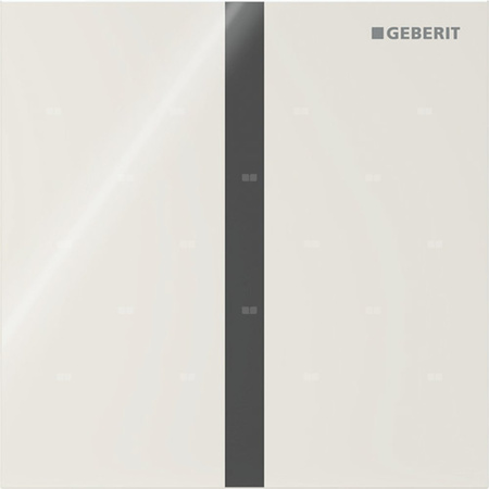 Elektroniczny zawór spłukujący Geberit do pisuaru, zasilanie 230V, Typ 40, szkło sand grey, prostokątny