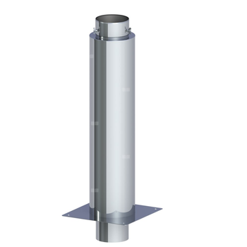 Izolowane przedłużenie komina dymowego fi 150mm z adapterem nasady grubość 1,0mm L=850mm