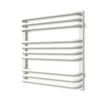 Grzejnik elektryczny TERMA ALEX 540 x 500 mm, kolor biały sygnałowy RAL9003, moc 300 W, podłączenie E8, kabel spiralny z wtyczką biały