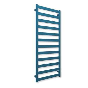 Grzejnik elektryczny TERMA VIVO ONE 1390 x 600 mm, kolor niebieski jasny RAL5012, moc 600 W, podłączenie E1, kabel spiralny z wtyczką szary