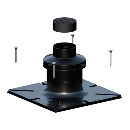 Płyta dachowa płaska PP DN80mm z deflektorem, śrubami oraz kołkami rozporowymi