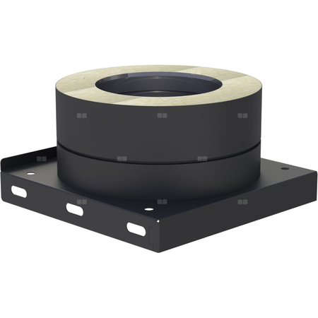 Płyta fundamentowa fi 200mm z odpływem skroplin w dół (nypel 1/2") lakierowana na czarno w dół (nypel 1/2") lakierowana na czarno