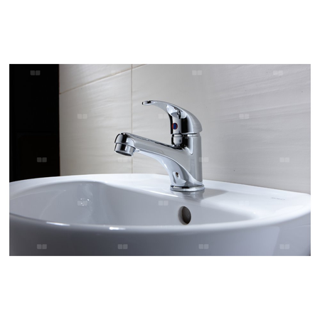 Bateria umywalkowa stojąca KFA Armatura BARYT, chrom, montaż blat / otwór na baterię