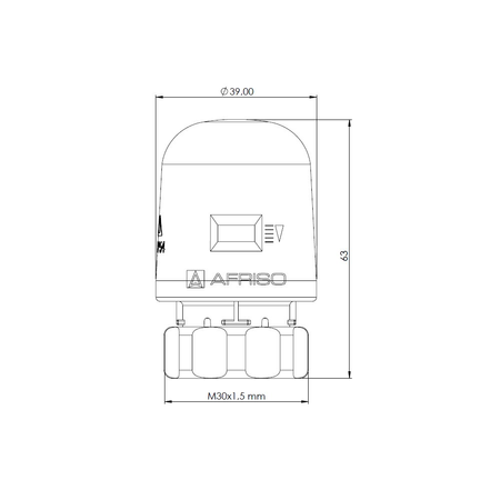 Siłownik termoelektryczny TSA-01, GW M30x1,5 mm, 230 V AC, NC