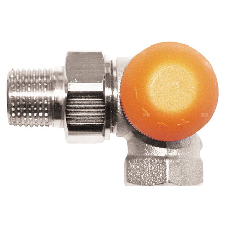 Zawór grzejnikowy termostatyczny HERZ TS-98-V 3-osiowy cd z nastawą wstępną, połączenie 1/2'' (niklowanie)