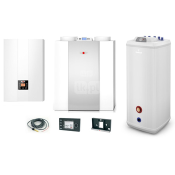 Pakiet - Kocioł gazowy jednofunkcyjny WOLF FGB-24 kondensacyjny wiszący 5.3 - 20.7 kW + Czujnik c.w.u. + RegulatorBM-2 + RekuperatorCWL 400L + Zasobnik c.w.uVulcan 120L stojący