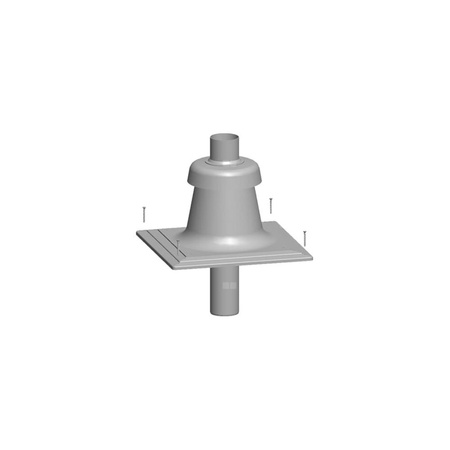 Pokrycie szachtu kominowego z tworzywa sztucznego dla przewodu spalinowego,elastyczne, DN60, wraz z kształtką przyłączeniową, (płyta mocująca: 30 cm x 30 cm)