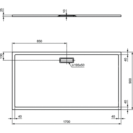ULTRAFLAT NEW BRODZIK 170X90 PROS.