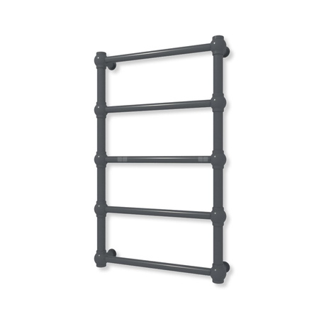 Grzejnik elektryczny TERMA RETRO 800 x 500 mm, kolor metaliczna czerń, moc 120 W, podłączenie E1, kabel prosty z wtyczką czarny