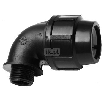 Kolano 90' MAGNAPLAST do rur PE PN16, 40 mm x 1 1/2'' (zs x GZ)