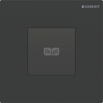 Elektroniczny zawór spłukujący Geberit do pisuaru, zasilanie 230V, Typ 20, czarny mat, easy-to-clean, prostokątny