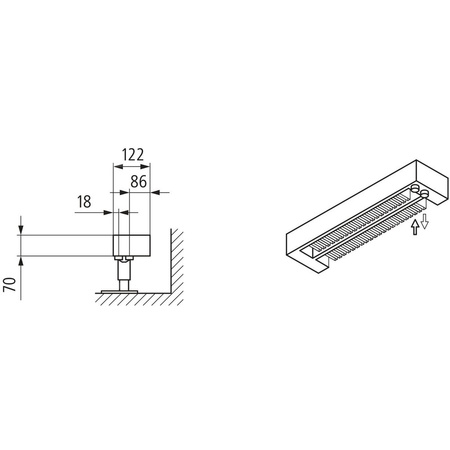 Kermi konwektor KNN22 70x122x4200 RAL 9016, 6 bar, z osłoną, podł. 14