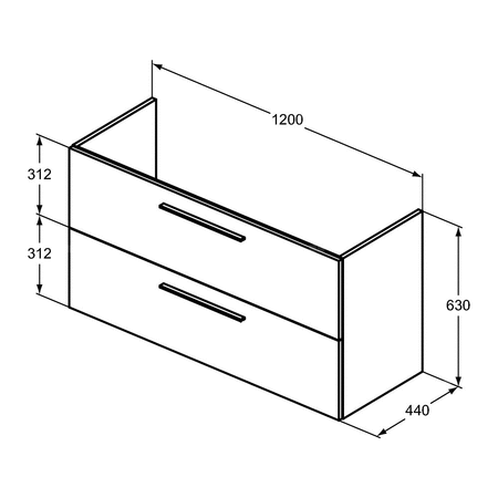 I.LIFE A SZAFKA 2 DRWS 120CM SBGE MTT