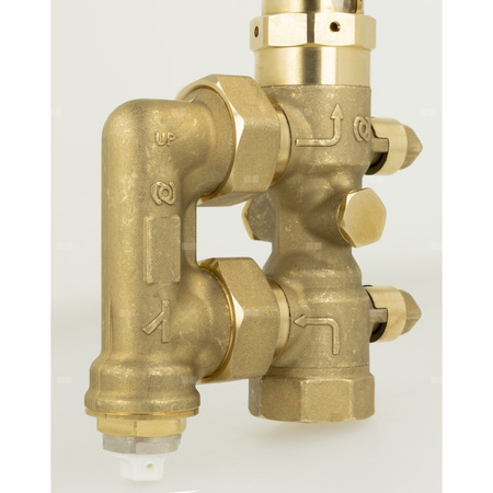 Zespół armatury serwisowej AHS 500 do pomp ciepła, z filtrem siatkowym, z przepływomierzem 5 - 42 l/min, przyłącza GW G1''