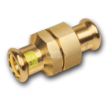 Śrubunek SANHA Press Gas trzyczęściowy, Cu, 35 mm x 1 1/4'' (zw x GW)