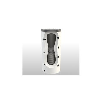 Zbiornik buforowy stojący ELEKTROMET WGJ-B pojemność 500 l z wężownicą, izolacja: pianka polistyrenowa, kolor: czarny