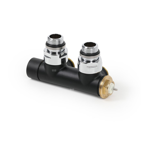 Zawór termostatyczny kątowy 50 oś CYLINDER, Lewy, GZ 1/2"-GZ 24-19, Czarny mat, V37100E9005DXmat