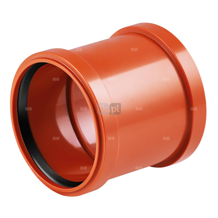 Złączka dwukielichowa MAGNAPLAST KG ERMM, PVC-U (pomarańczowy), DN 160 (ww x ww), do kanalizacji