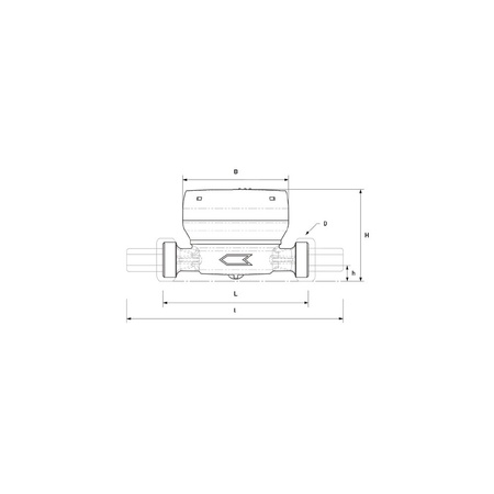 Wodomierz jednostrumieniowy suchobieżny elektroniczny z wbudowanym modułem radiowym, typu HYDRODIGIT DN 15 Q3=2,5 m3/h R250/160, Tmax: 50st.C, L=110 mm