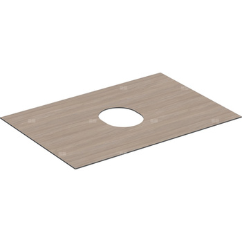 Płyta przykrywająca Geberit do dolnej szafki pod umywalkę stawianą na blat, z jedną szufladą: B=75cm, Dąb / Melamina, struktura drewna