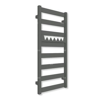 Grzejnik drabinkowy TERMA VIVO, podłączenie SX, wym. 910 x 400 mm, kolor szary drogowy b RAL7043 (farba), moc 295W
