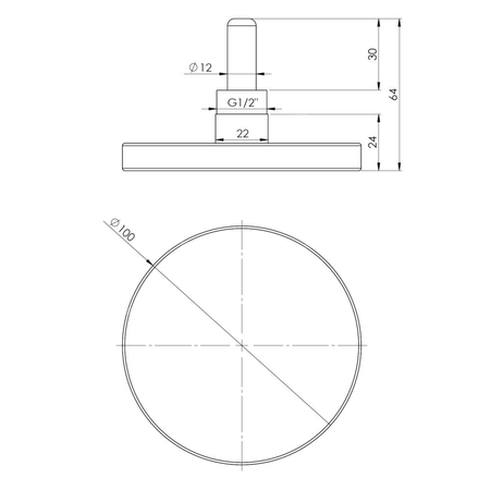 Termometr bimetaliczny AFRISO BiTh fi 100 mm 0…60'C tuleja 40 mm połączenie ax