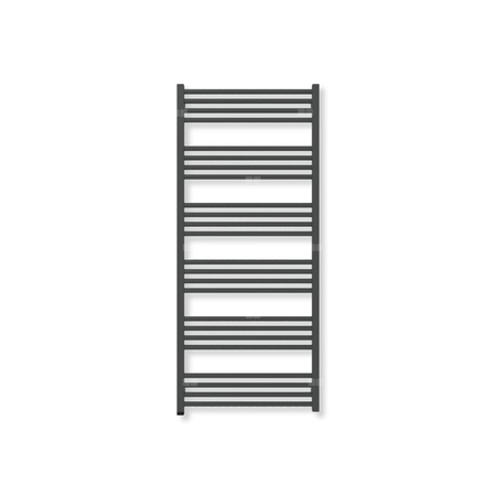 Grzejnik elektryczny TERMA FIONA ONE 1380 x 600 mm, kolor czarny jak kruk soft, moc 800 W, podłączenie E1, kabel spiralny z wtyczką szary