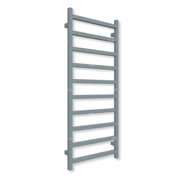 Grzejnik elektryczny TERMA SIMPLE 1200 x 500 mm, kolor szafir anodowy, moc 400 W, podłączenie E1, kabel prosty bez wtyczki z maskownicą szary