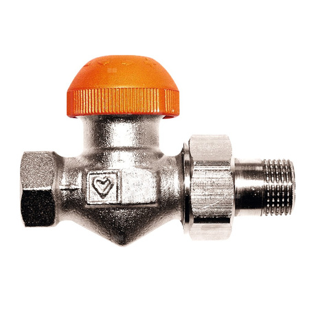 Zawór grzejnikowy termostatyczny HERZ TS-98-V prosty z nastawą wstępną, połączenie 3/8'' (niklowanie)
