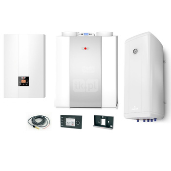 Pakiet - Kocioł gazowy jednofunkcyjny WOLF FGB-24 kondensacyjny wiszący 5.3 - 20.7 kW + Czujnik c.w.u. + RegulatorBM-2 + RekuperatorCWL 400P + Zasobnik c.w.uVulcan 100L wiszący