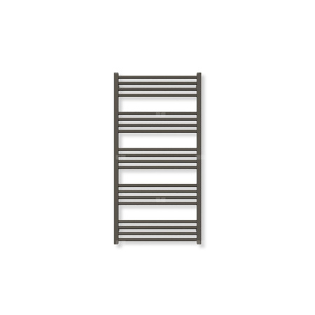 Grzejnik elektryczny TERMA FIONA 1140 x 580 mm, kolor ciemny brąz, moc 600 W, podłączenie E1, kabel spiralny z wtyczką srebrzysty