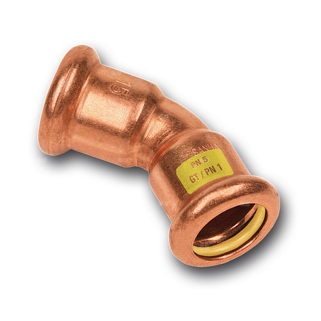 Łuk 45' SANHA Press Gas, miedź, 35 mm (zw x zw)