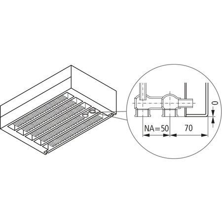 Kermi konwektor KNN21 140x72x5800 RAL 9016, 6 bar, bez osłony, podł. Uni