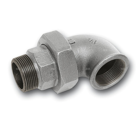 Śrubunek 45' SANHA 97# trzyczęściowy, żeliwo (ocynk galwaniczny/elektrolityczny) (ocynk), 1/2'' (GW x GZ)