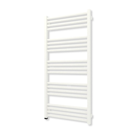 Grzejnik elektryczny TERMA FIONA ONE 1140 x 530 mm, kolor biała ściana, moc 600 W, podłączenie E1, kabel prosty bez wtyczki czarny