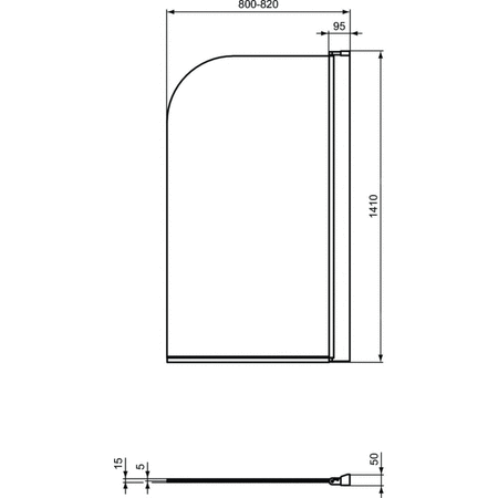 Parawan nawannowy 800x50x1410 mm - CONNECT 2