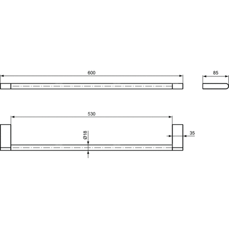 Wieszak na ręczniki 600x85x18 mm - CONNECT
